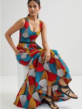 Anthropologie Geometric Maxi Dress